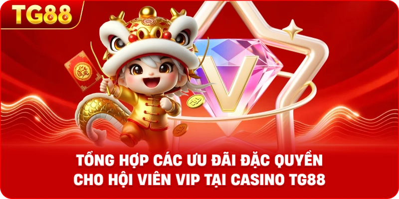 Banner tổng hợp các ưu đãi đặc quyền cho hội viên VIP tại CASINO TG88
